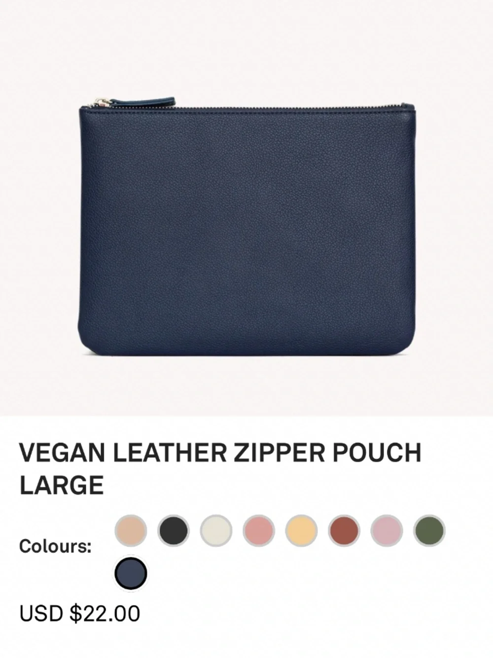 Vegan Leather Zipper Pouch